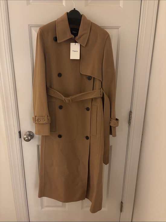 Theory Jackets & Blazers - Theory Relax  Double-Breasted Tan Trench Coat nwt